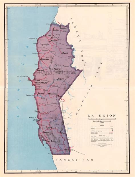 1959 Large Vintage Map of La Union Philippines VERY RARE - Etsy Ireland