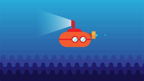 Animated Underwater Submarine. Flat design cartoon video clip in High ...