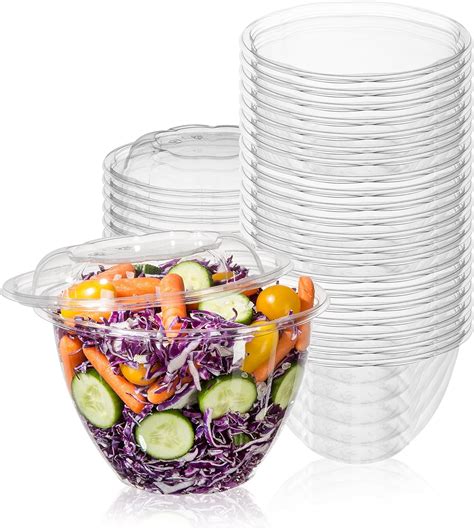 Bowls Health & Personal Care 50 Pack 48oz Clear Plastic Disposable ...