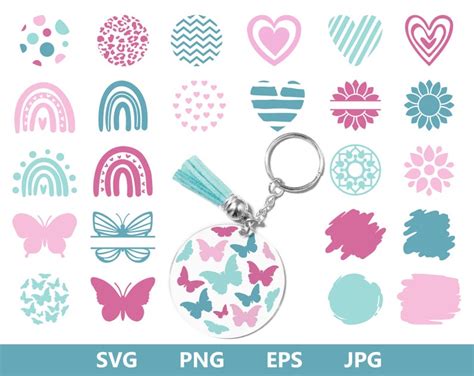 Keychain SVG stain Key Ring Pattern SVG Brush Keychain svg | Etsy ...