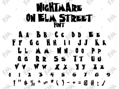 Nightmare Elm Street Font for Cricut Silhouette Word - Etsy