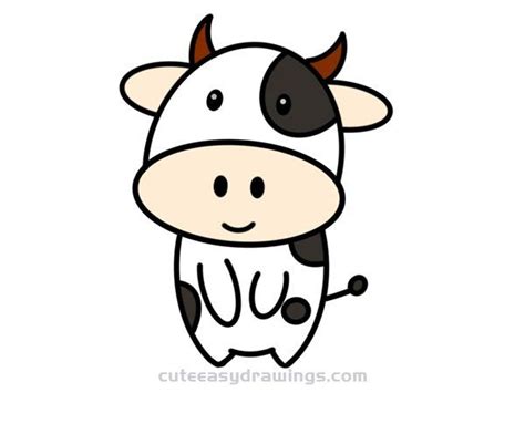 How To Draw Cute Cow - Draw easy