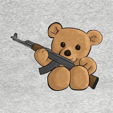 Bear with Gun - Bear - T-Shirt | TeePublic