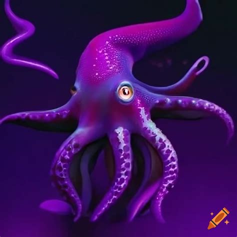 Shiny purple squid on Craiyon