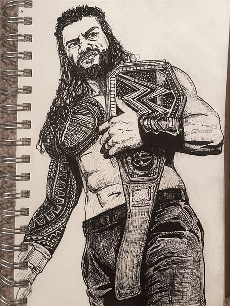 Roman Reigns Ink Illustration : r/SquaredCircle