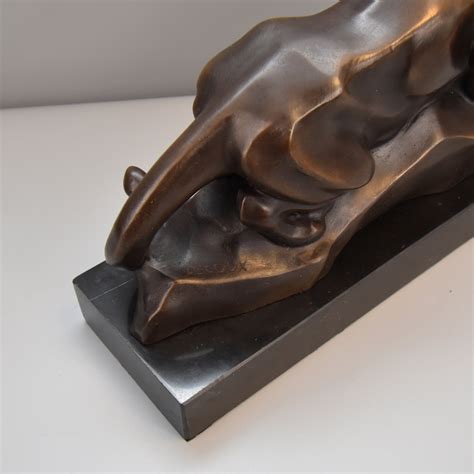 Modernist Panther on Rock Drinking Water Bronze Sculpture on - Etsy