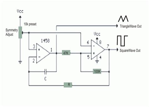 Electronics Projects: Simple Triangle wave, Square wave Generator Circuit