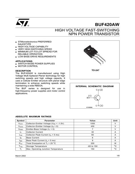 High voltage fast-switching NPN power transistor