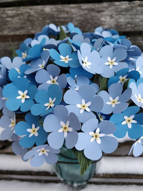 Forget Me Not Bouquet. CHOOSE YOUR COLORS. Handmade Bouquet. | Etsy