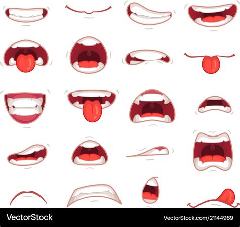 Cartoon mouths facial expression surprised mouth Vector Image