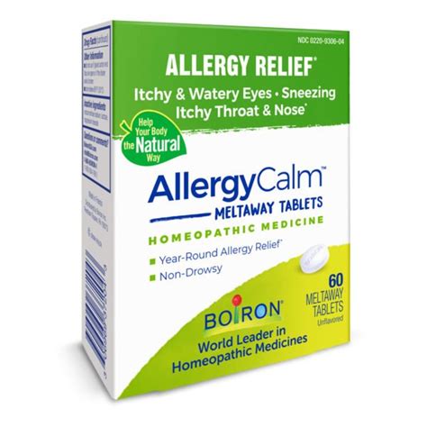 Boiron AllergyCalm™, allergy relief, 60 tabs | Purple Dragon Co-Op