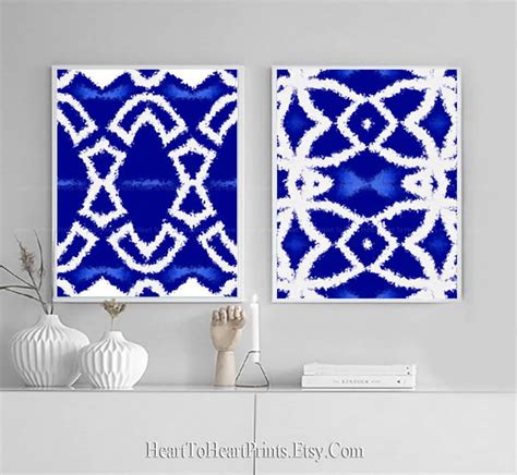 Royal Blue Abstract Painting Downloadable Art Set of 2 Prints - Etsy