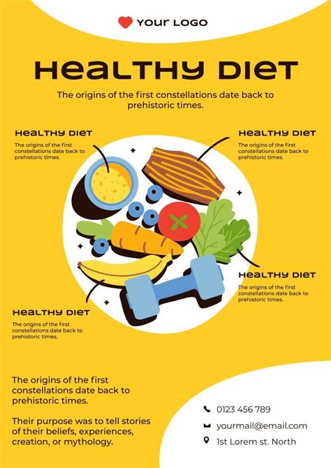 Hand-drawn Healthy Diet Fitness Nutricionist Poster | Healthy diet ...