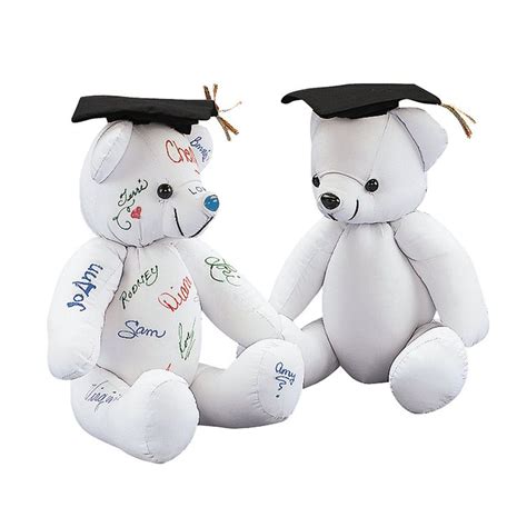 Graduation Autograph Stuffed Bear | Oriental Trading | Graduation bear ...