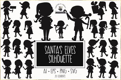 Santa's elves silhouette