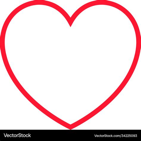 Heart shape line art Royalty Free Vector Image