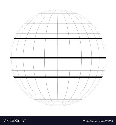 Equator tropics and polar circles of earth globe Vector Image