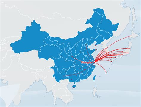 China Eastern Airlines route map - Japan and Korea