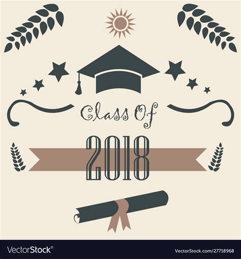 Class 2018 graduation theme Royalty Free Vector Image