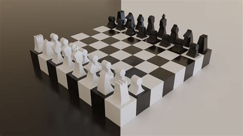 Modern chess board model 3D model | CGTrader