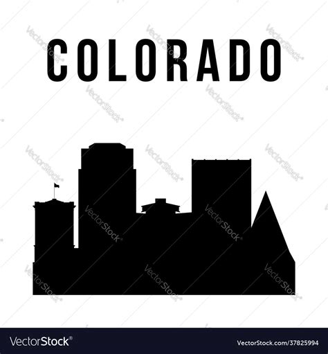 Colorado springs city skyline simple silhouette Vector Image