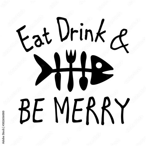 Eat Drink and Be merry vector files. Bakery Design. Fish sign. Kitchen ...