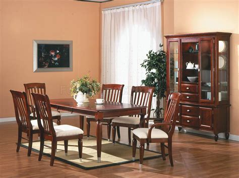 Cherry Finish Traditional 5Pc Dining Room Set w/Optional Items