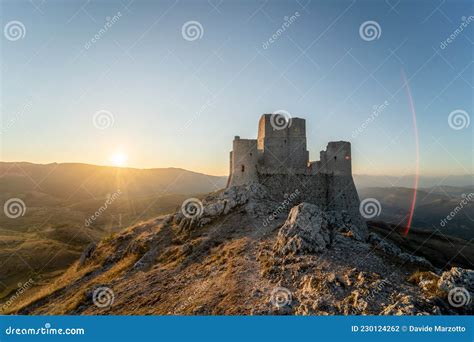 Sunrise at Rocca Calascio stock photo. Image of historical - 230124262