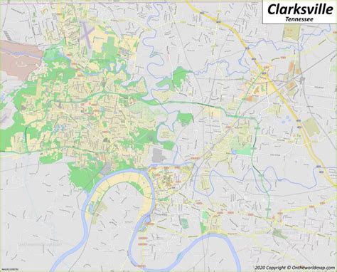 Clarksville Map | Tennessee, U.S. | Maps of Clarksville