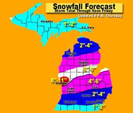 Michigan snowstorm update: Latest data showing still a solid snow in a ...