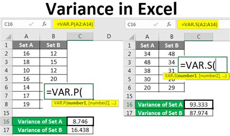 Variance in Excel | How to Calculate Variance in Excel with Examples?