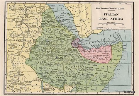 1940 Map of Italian East Africa and Somaliland by sandmarg on Etsy