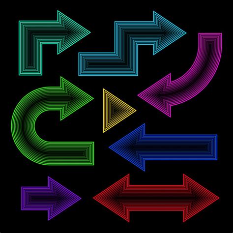 Arrow set, neon effect, vector illustration 265817 Vector Art at Vecteezy