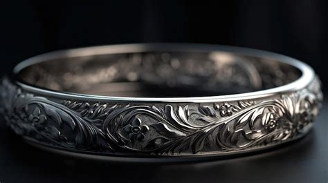 Premium AI Image | A silver bracelet with a floral design on it