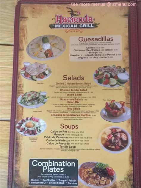 Menu at La Hacienda Mexican Grill restaurant, Gatesville