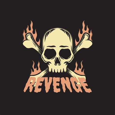 Skull revenge art Illustration hand drawn style for tattoo, sticker ...