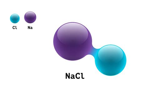 Chemistry model salt molecule diatomic sodium chlorine NaCl scientific ...