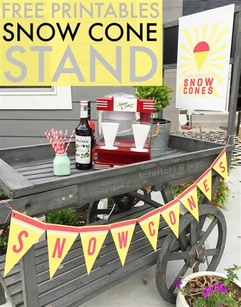 Snow Cone Stand - Free Printables! -- Tatertots and Jello