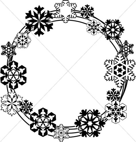 Black and White Snowflake Border