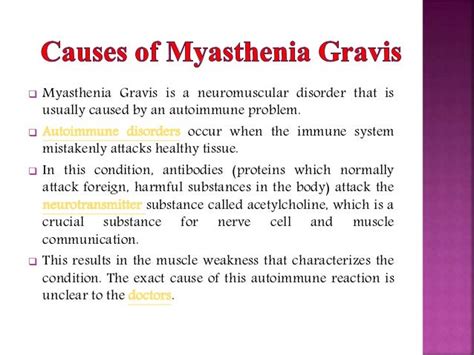 Myasthenia Gravis: Symptoms, Causes, diagnosis and treatment.