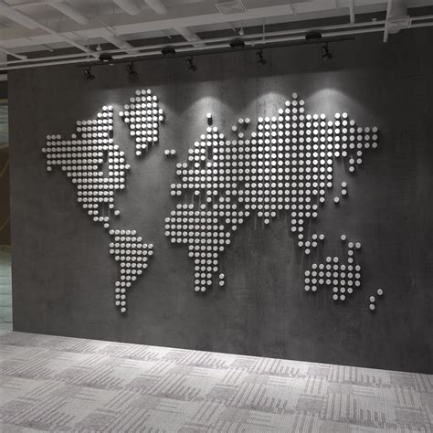 World Map 3D Dots Wall Decor - Moonwallstickers.com