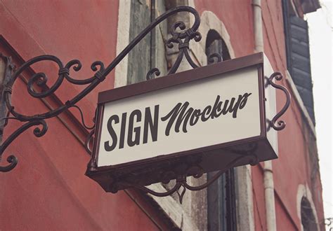 Free Vintage Wall Sign Board Mockup PSD - Good Mockups