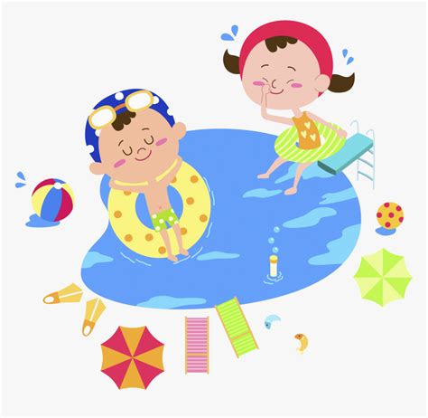 Child Clip Art A - Kid Swimming Pool Clipart Png, Transparent Png - kindpng