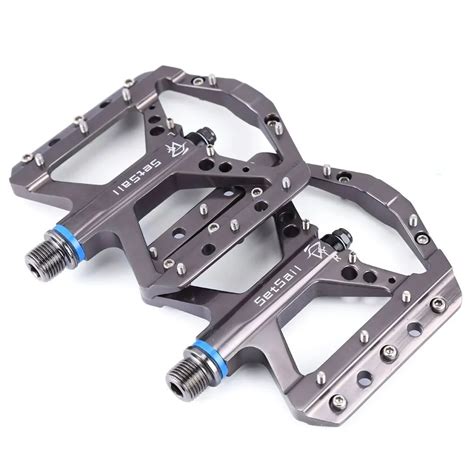 2 Colors 1 Pair Bicycle Pedals Aluminium Alloy 3 Bearings Mountain Bike ...