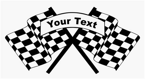 Checkered Racing Flags Sticker With Custom Wording - Checkered Racing ...