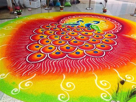 Top 50+ Latest Best Beautiful Easy Peacock Rangoli Design