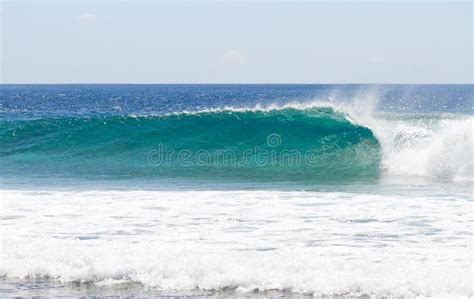 Surfing in the Maldives. Wave Breaking Stock Image - Image of tubes ...