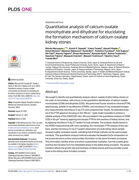 (PDF) Quantitative analysis of calcium oxalate monohydrate and ...