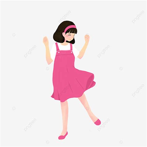 Pink Dress Clipart PNG Images, Cartoon Pink Dress Girl Free ...