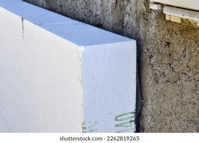 Industrial Closeup Polystyrene Insulation Board On Stock Photo ...